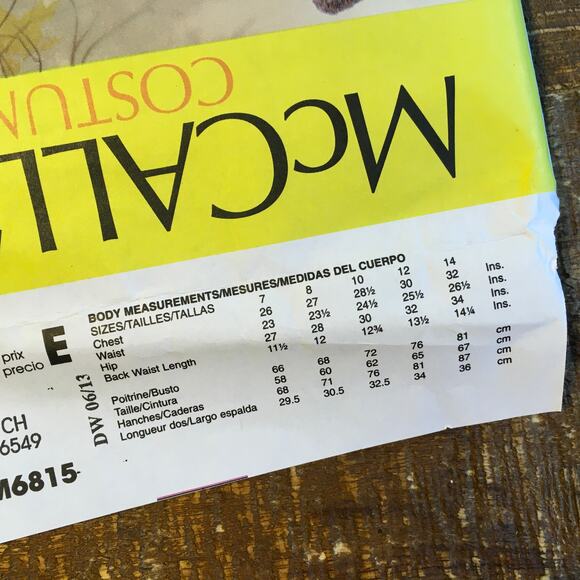 McCalls Sewing Pattern M6815 Boys/Girls Mayor Munchkin Wicked Wizard of Oz UNCUT - Picture 2 of 3